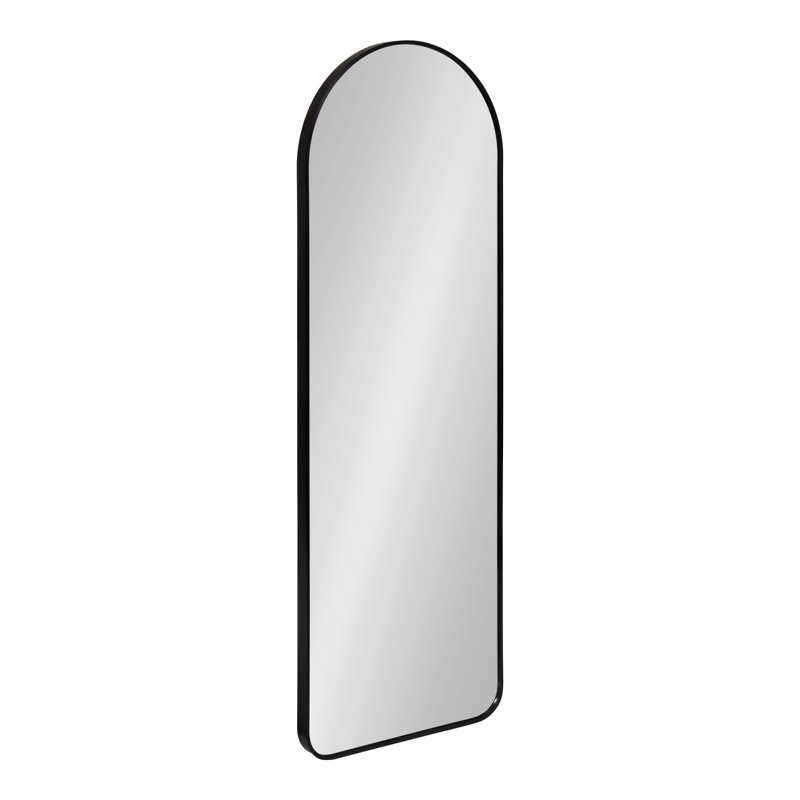 Anacleta Metal Arch Mirror, 48" x 16", Black