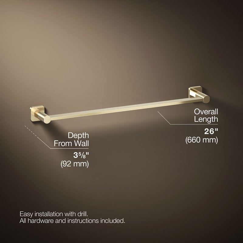 Parallel Towel Bar, Gold, 24"W