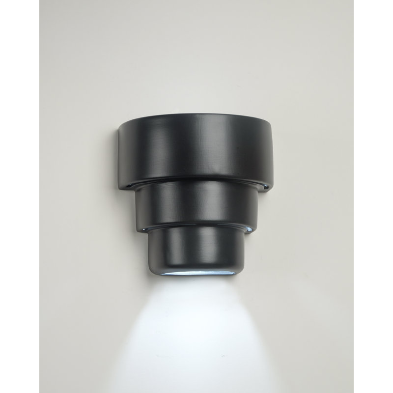 Hisae Ceramic Outdoor Wall Light, LED Bulb Included, Matte Black