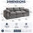 114" Modular Deep Seat Sofa, Plush Towel Fabric, Full Foam Compressed Sofa with Movable Back Cushions, No Assembly 3-Package Couch-1302388194-1302388192