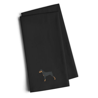 Serviette de cuisine à broderies allemandes pinscher