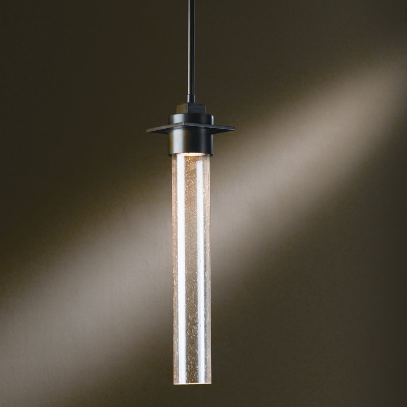 Airis 1-Light Single Cylinder Pendant, 24" - 69", Black