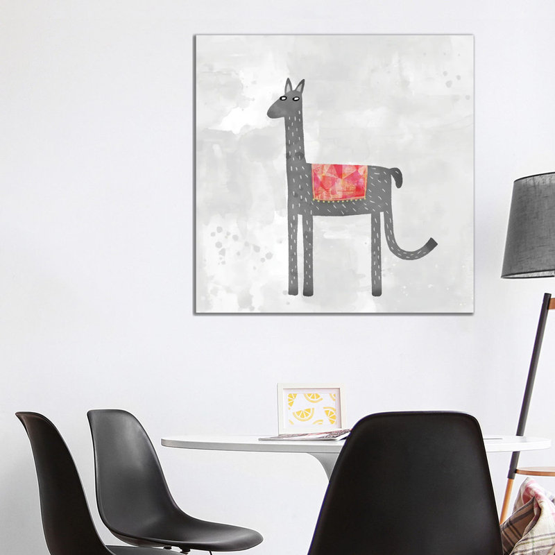 Llama With A Fancy Blanket by Nic Squirrell - Wrapped Canvas Gallery-Wrapped Canvas Giclée