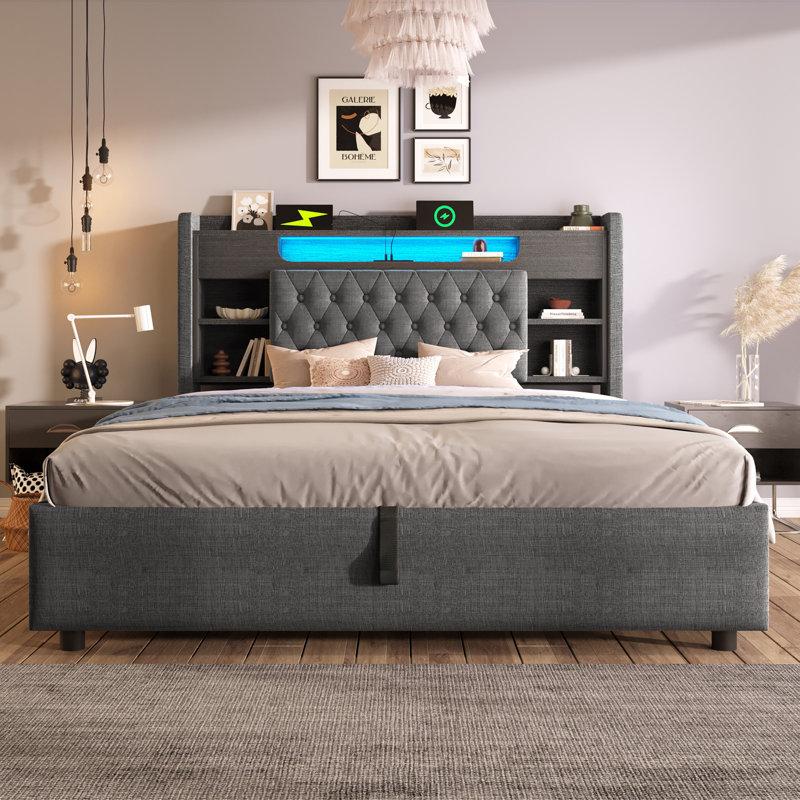 Bed, Gray, King