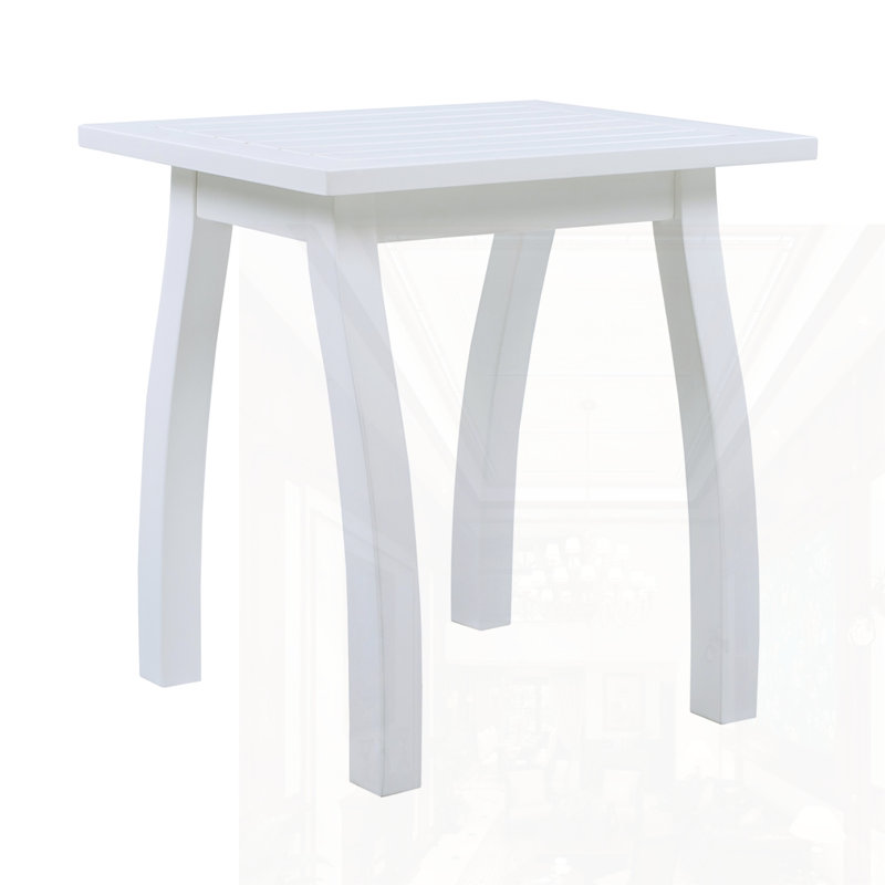 Acacia Wood Accent Side Table, White