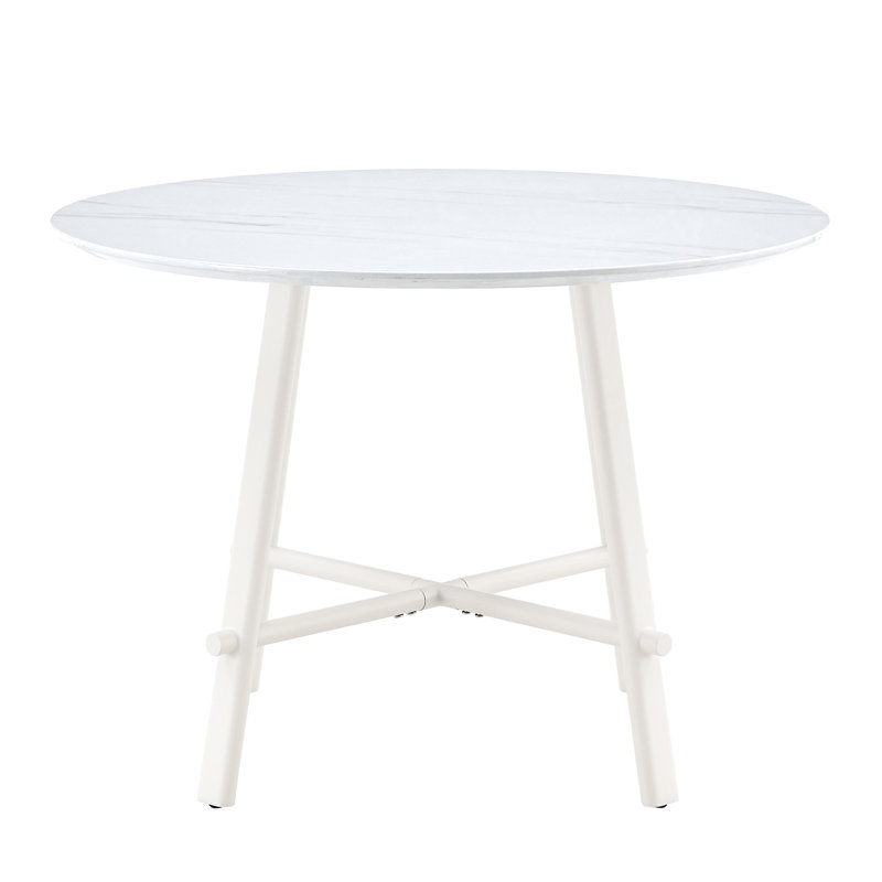 Monnestime Modern And Minimalist Circular Dining Table, White