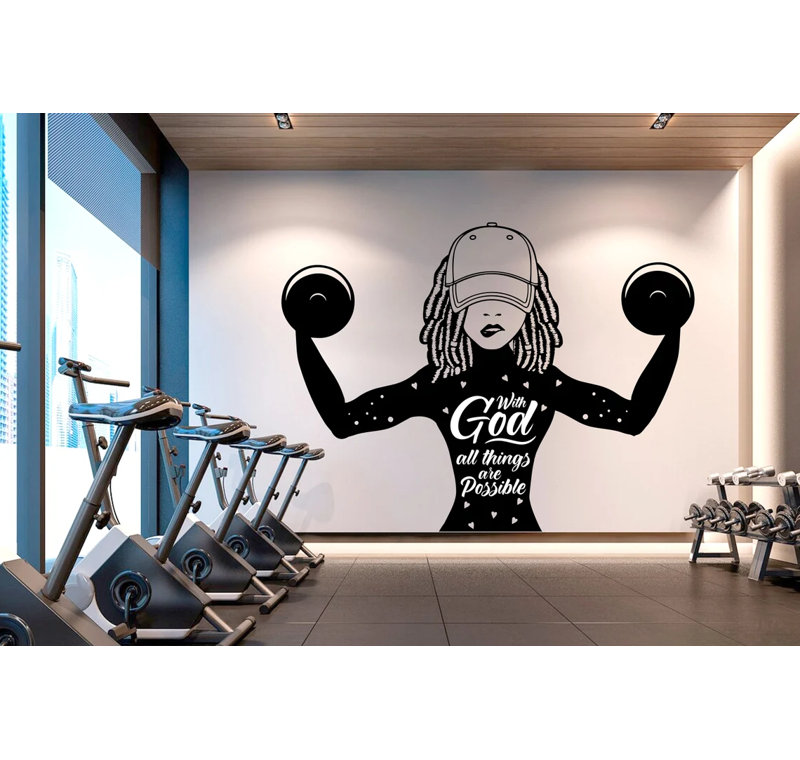 Adhésif décoratif «With Gods All Things Are possible», H 20 po x l 18 po, Mauve
