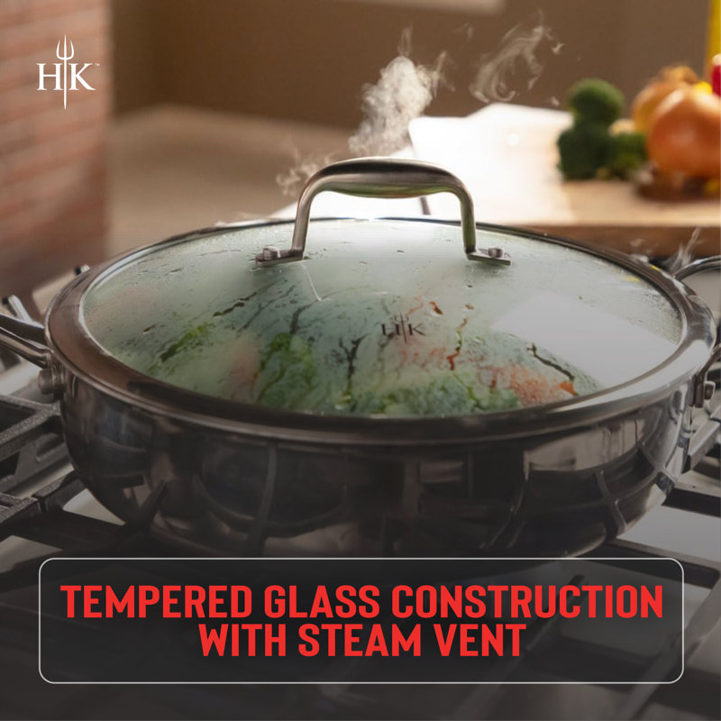Hell’s Kitchen Tempered Glass Fry Pan Lid, 12.8"
