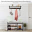 Portemanteau avec tablette - Tablette murale avec 4 crochets pour sacs à main, vestes et clés - Portemanteau pour vestibule, vestibule ou couloir par Lavish Home (noir)-663455544