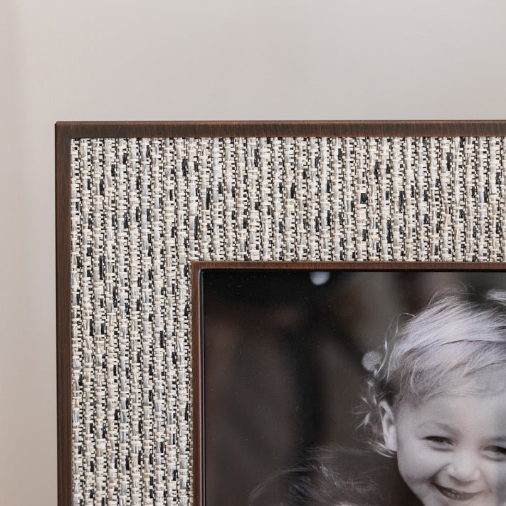 Faux Rattan Frame, Gray, 8"W x 10"H