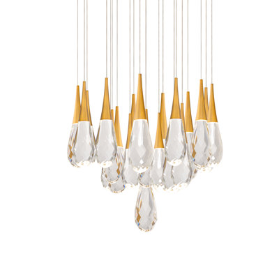 Hibiscus 21 Light Crystal LED Multi-Light Pendant