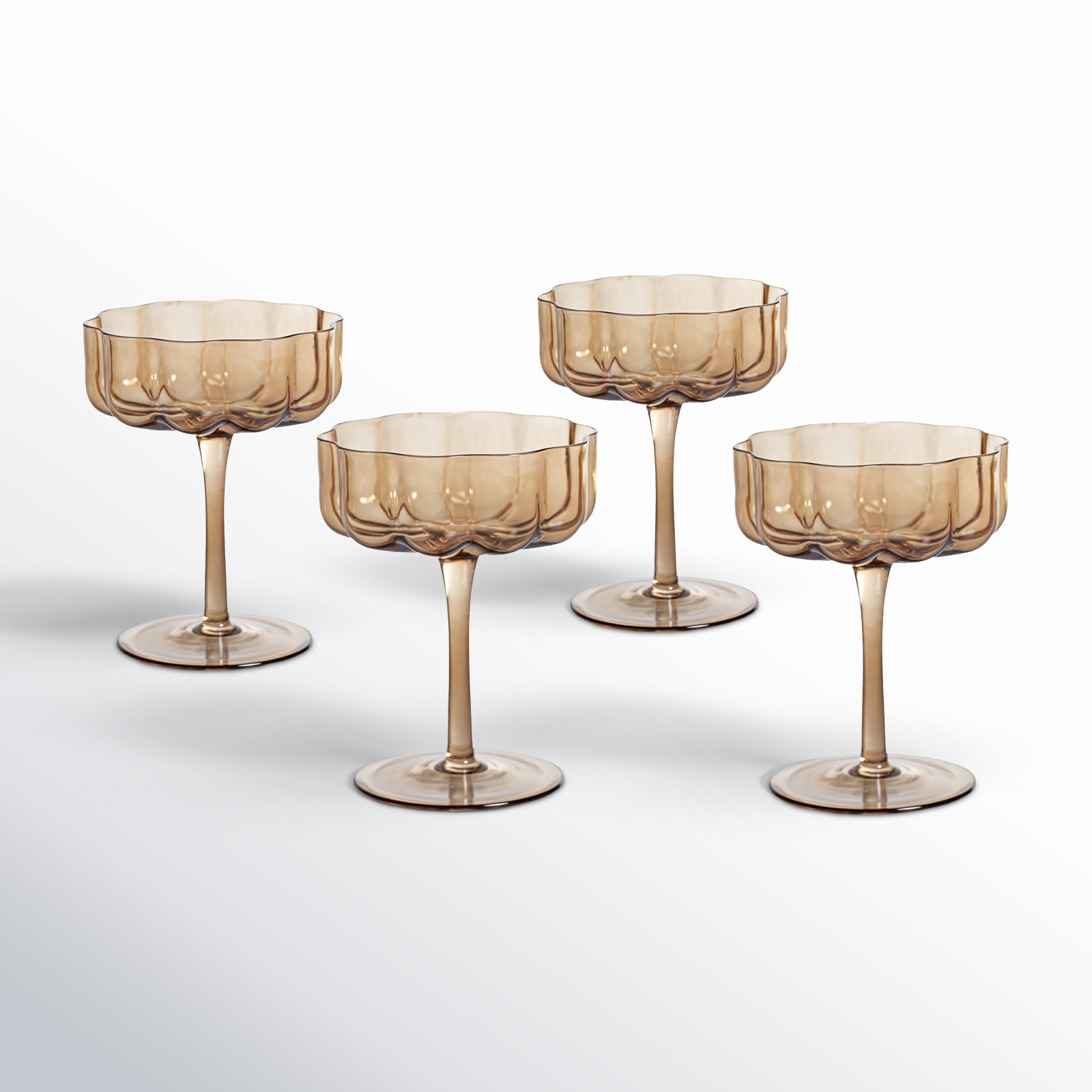 Mungle Handblown Coupe Glass, Amber