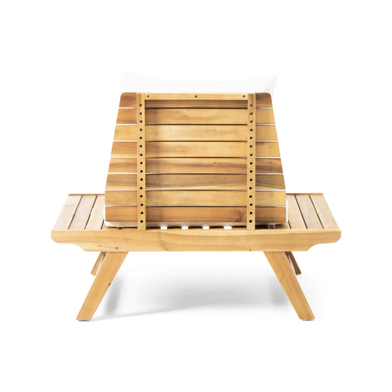 Sièges en bois pour espaces extérieurs - Fauteuil club à âme rembourrée imperméable avec assise plus spacieuse et coussins confortables pour l'extérieur