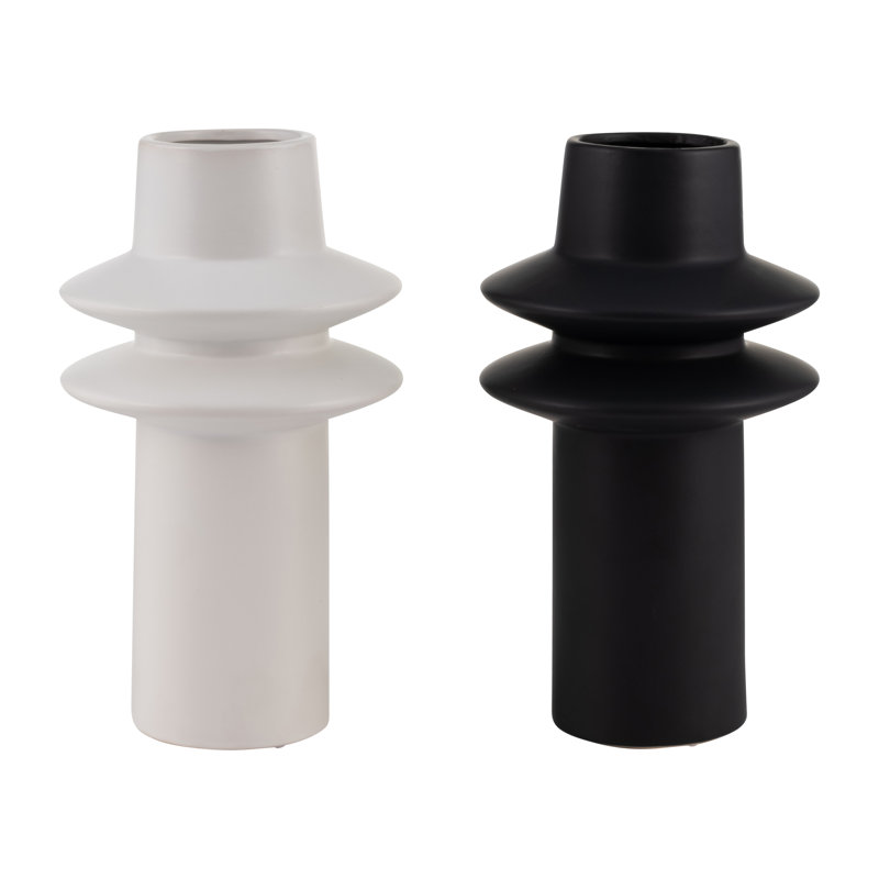 Minimalistic Sculptural Modern Vase, White