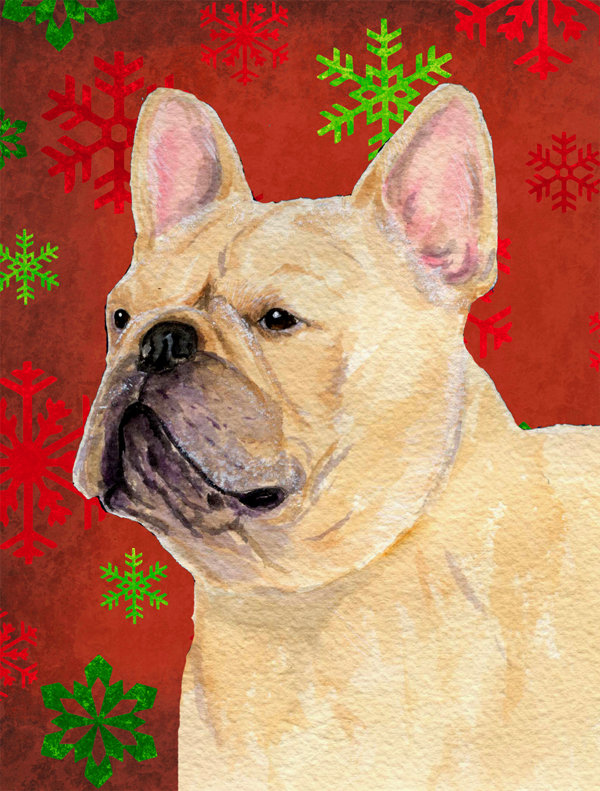 Drapeau rouge et vert Vart, Bouledogue français (beige)