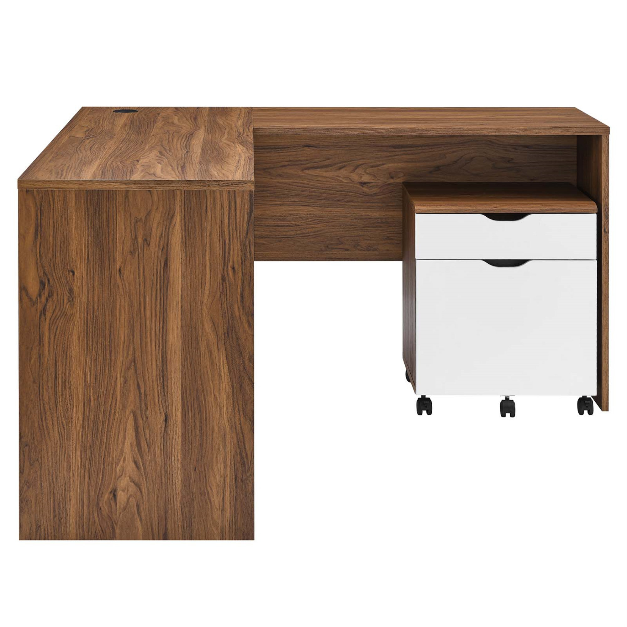 Modway Envision Wood Desk and File Cabinet Set by Modway