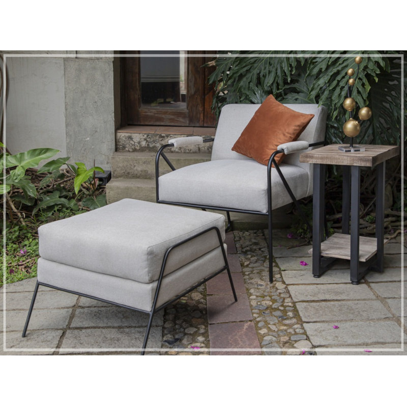 Fauteuil de 29 po de large Amiyha Tamalpais, Tissu gris 121
