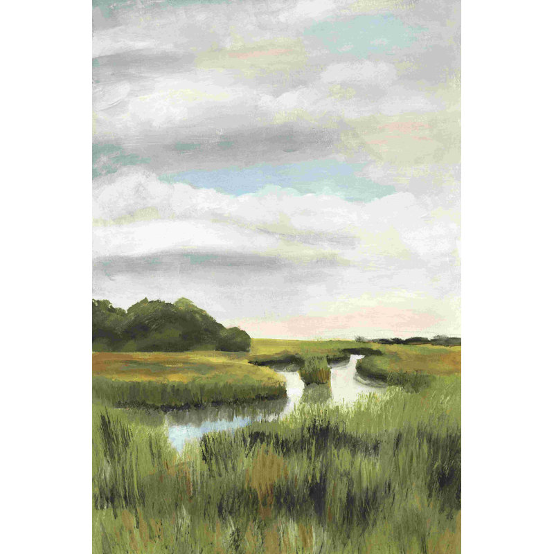 Marais Paysages I, H 18 po x l 12 po, Doré, Impression encadrée avec passe-partout
