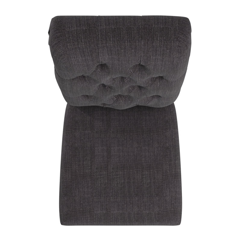 Chaise d'appoint capitonnée Ameriga, Lin / gris foncé