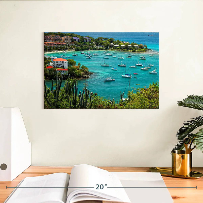 Mehar Cruz Bay Harbor Boats, 8" H x 12" W