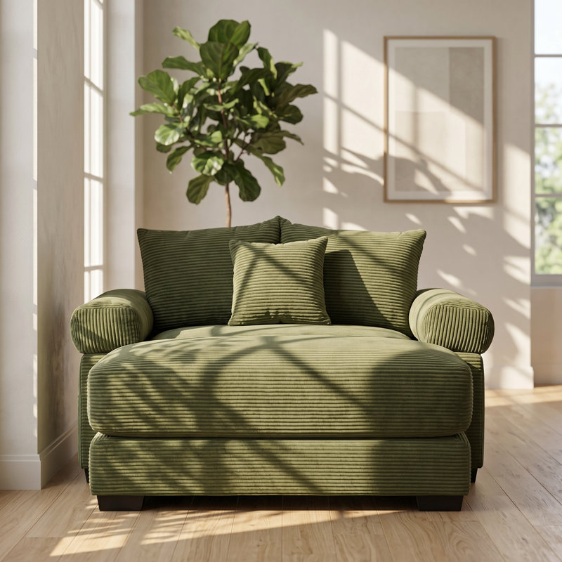 Canapé modulaire en velours côtelé Aurelia l 54,3 po x P 59,4 po x H 34,2 po