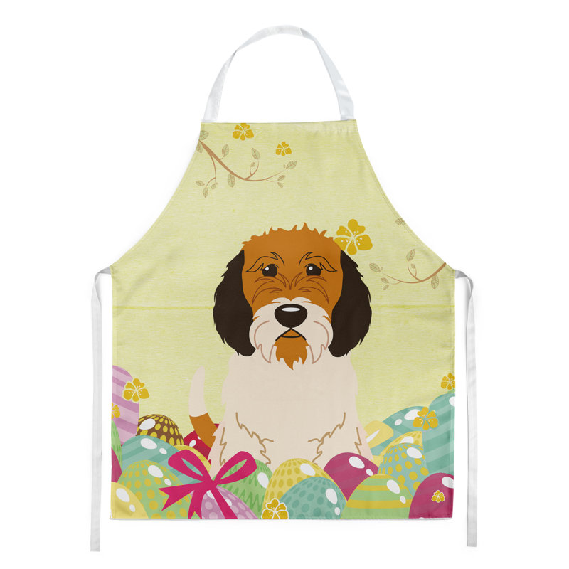 Tablier œufs de pâques, Blond / crème / brun clair, Petit basset griffon vendéen