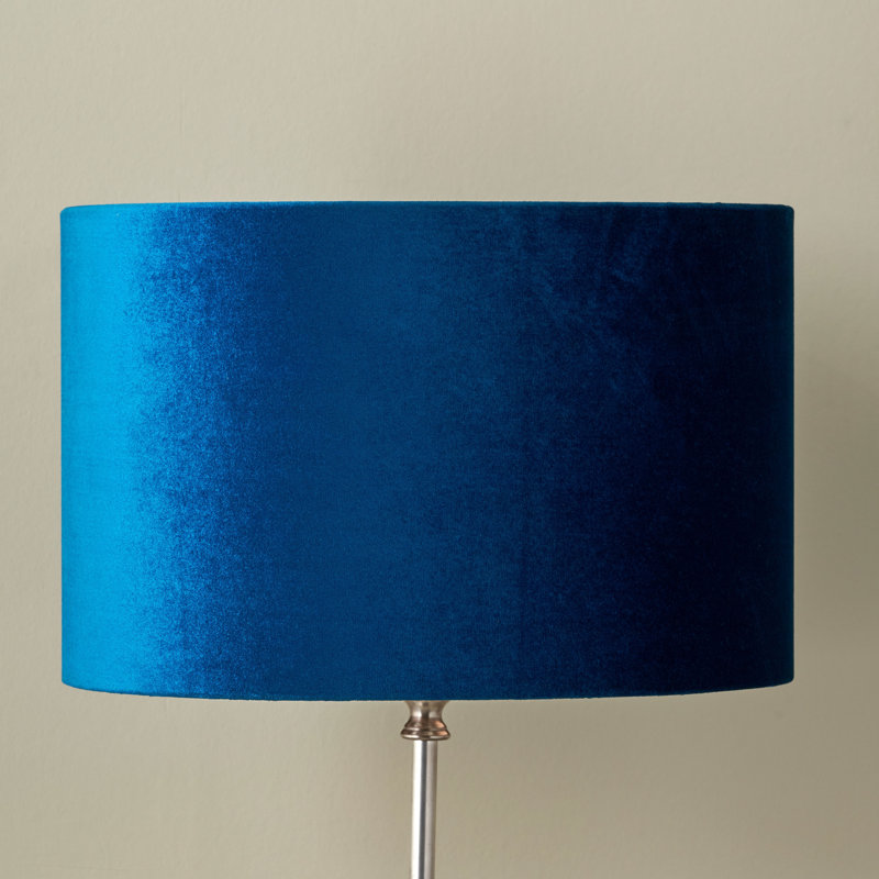 Aimon 20 cm H Drum Velvet Lamp Shade ( Screw On ), Sapphire