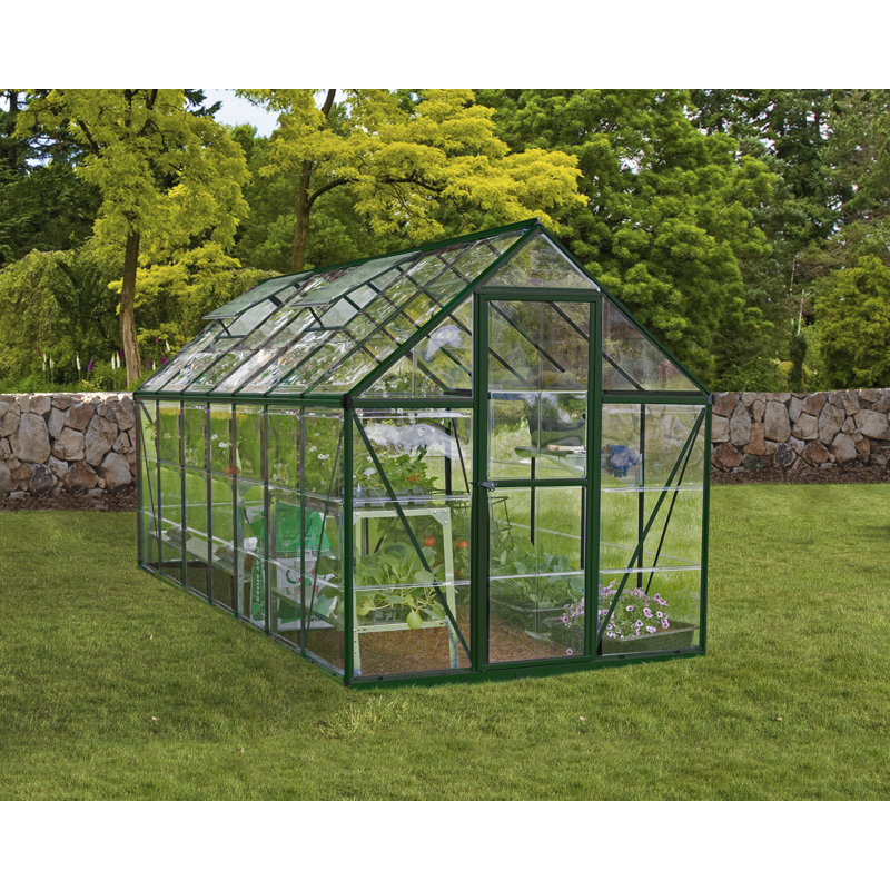 Harmony Greenhouse 6 x 4, Green, 208cm H x 185cm W x 426cm D