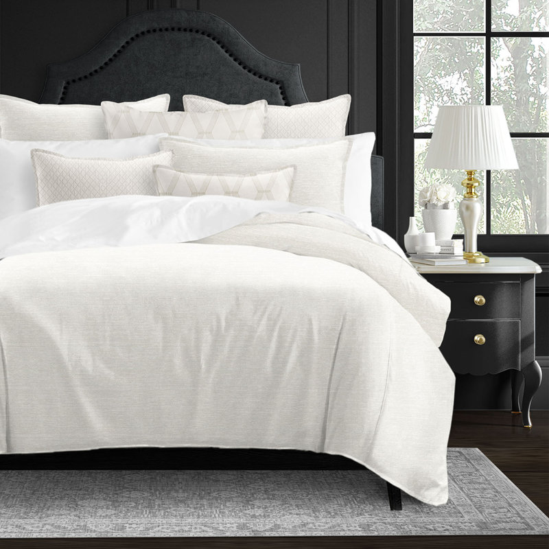 Metallic Thread Zinc, Queen Duvet Cover + 2 Standard Shams