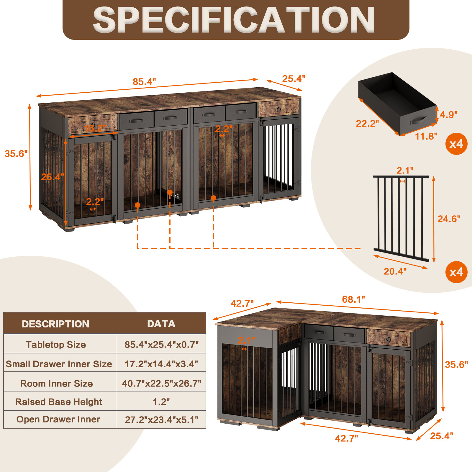 Photo inspiration: Fresh Look at Tucker Murphy Pet 85 4 Dog Crate Furniture For 2