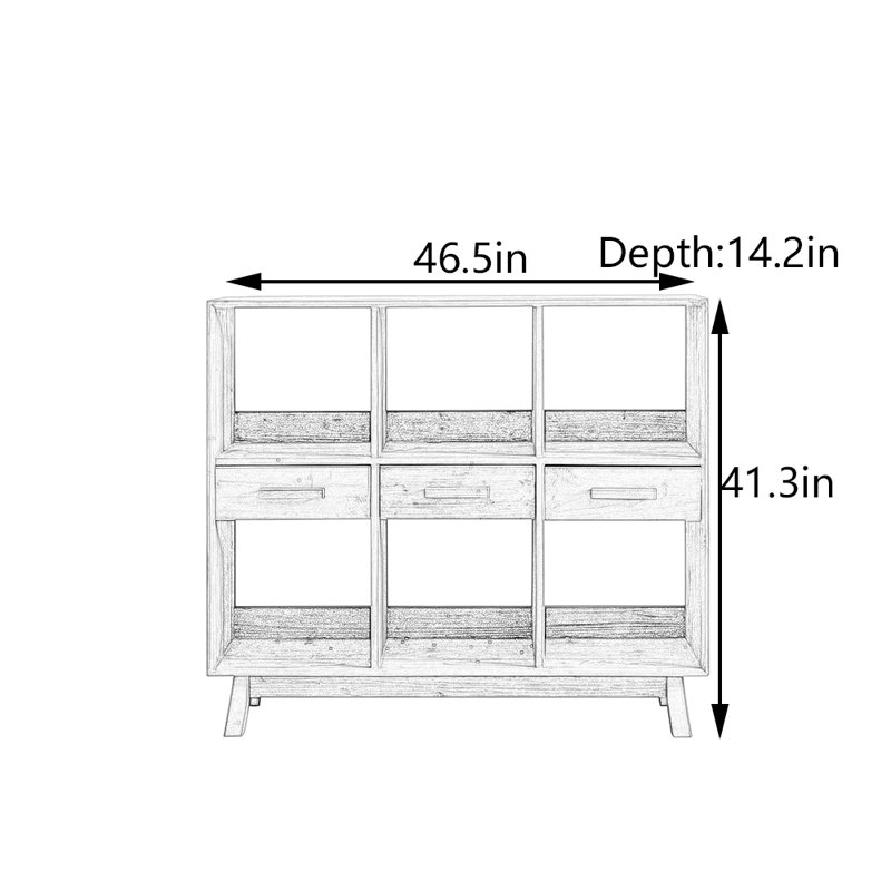 Armoire d'entrée en bois de pin