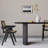 Black Oval Solid Wood Dining Table-108073091