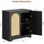 Buffet Buffet - Rangement de crédence avec 2 portes et tablettes en rotin, console moderne avec bar et armoire pour salon, cuisine, couloir, salle à manger, entrée, noir-956495495