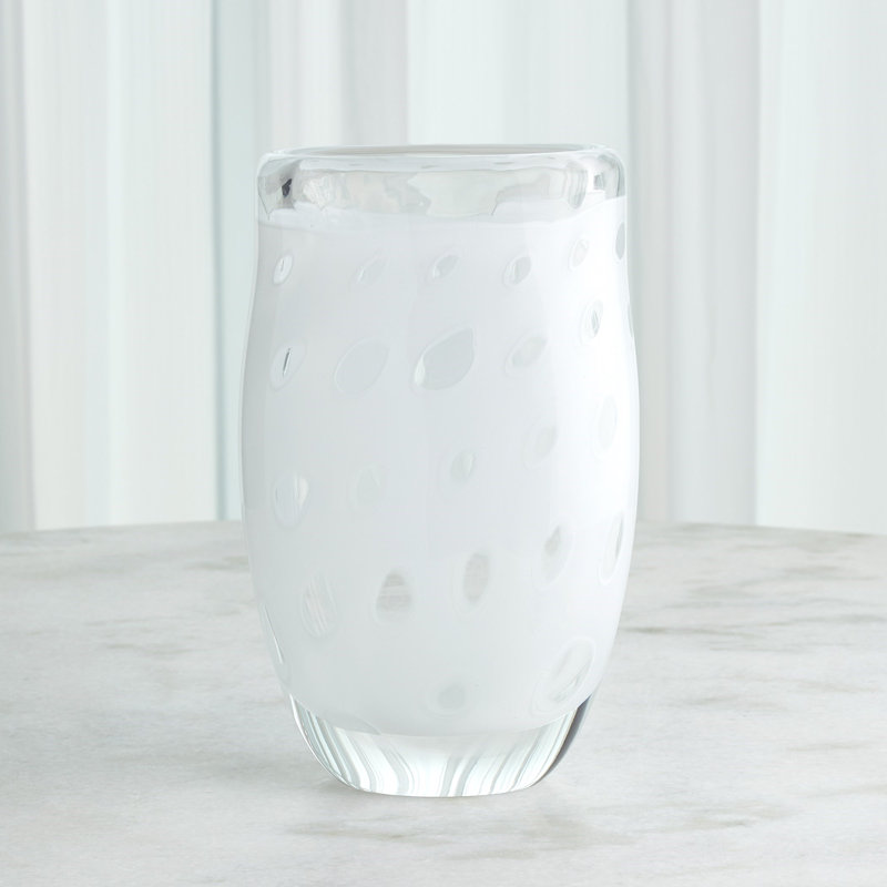 Vase de table en verre nettoyé, Blanc