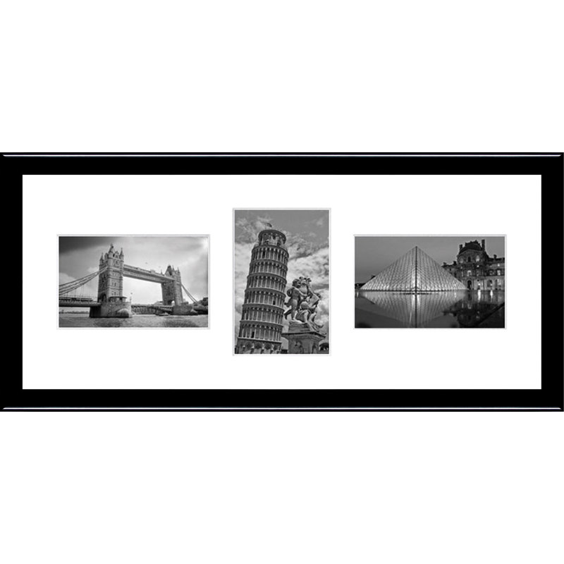 Hilyard Wood Picture Frame with Mat, Glossy Black