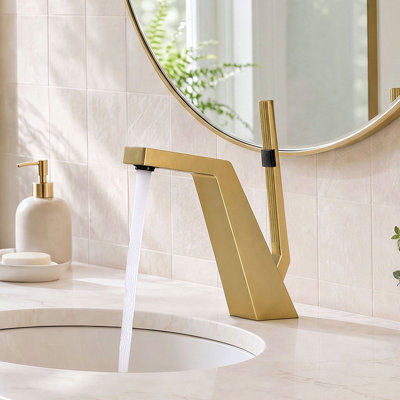 Solid Brass Single Handle Single Hole Creative Bathroom Sink Faucet
