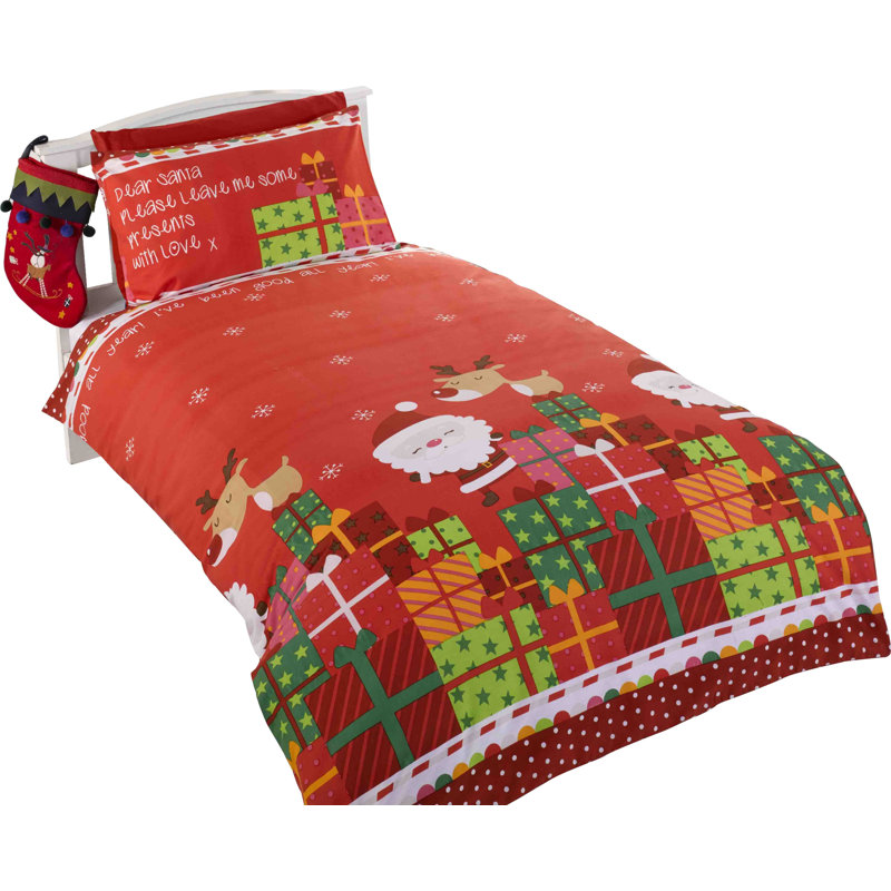 Santa Claus Gifts Duvet Cover Set, Single Duvet Cover