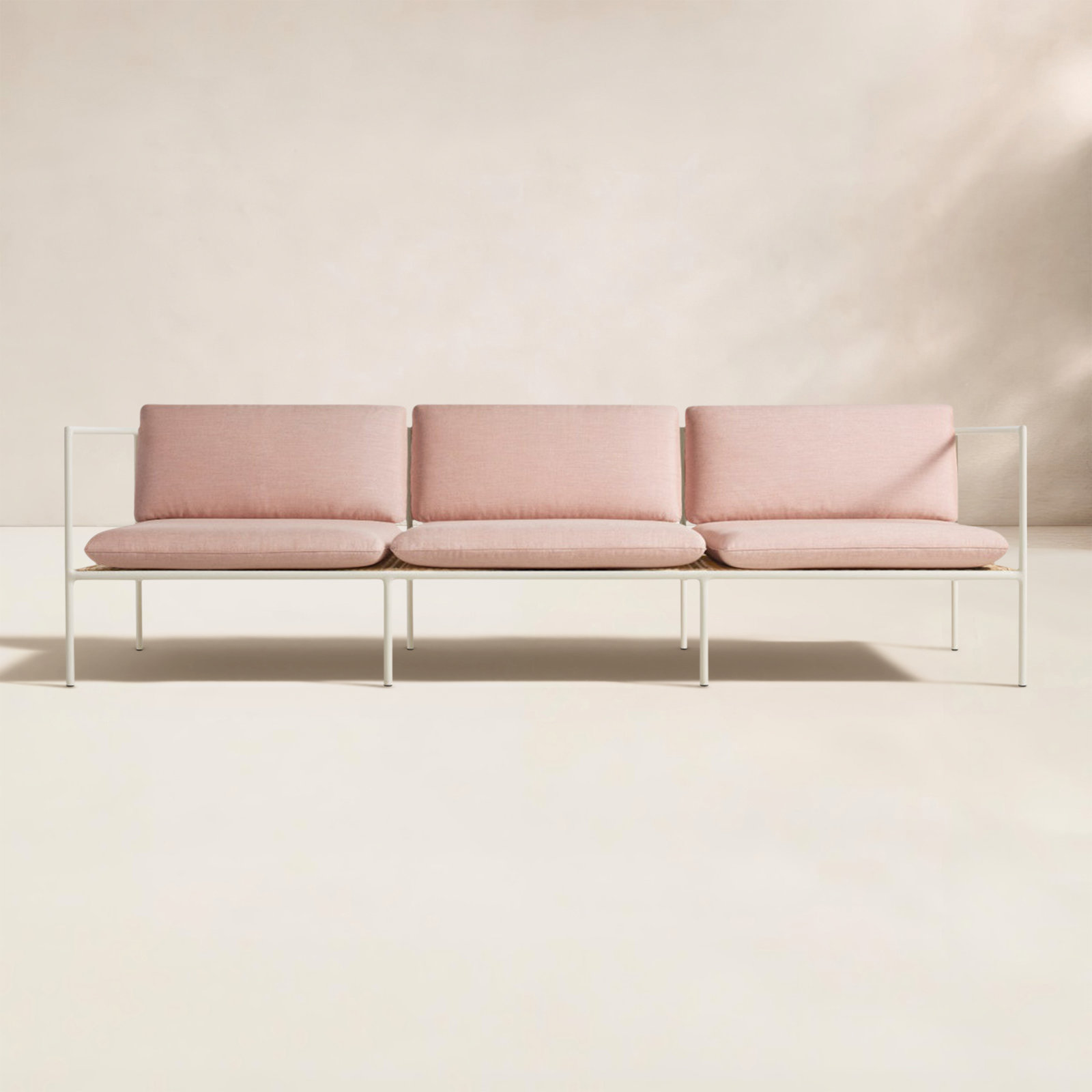 Dog Days 93" Sunbrella® Patio Sofa, White, Sunbrella Blush