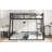 Metal Bunk Bed, Twin XL Over Queen Floor Bunk Bed Frame, Heavy-Duty Bunk Bed For Kids, Teens, Adults, Noise-Reduced Design, Black-1747340349
