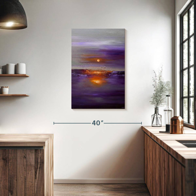 Gillard élégant coucher de soleil mauve, H 36 po x l 24 po