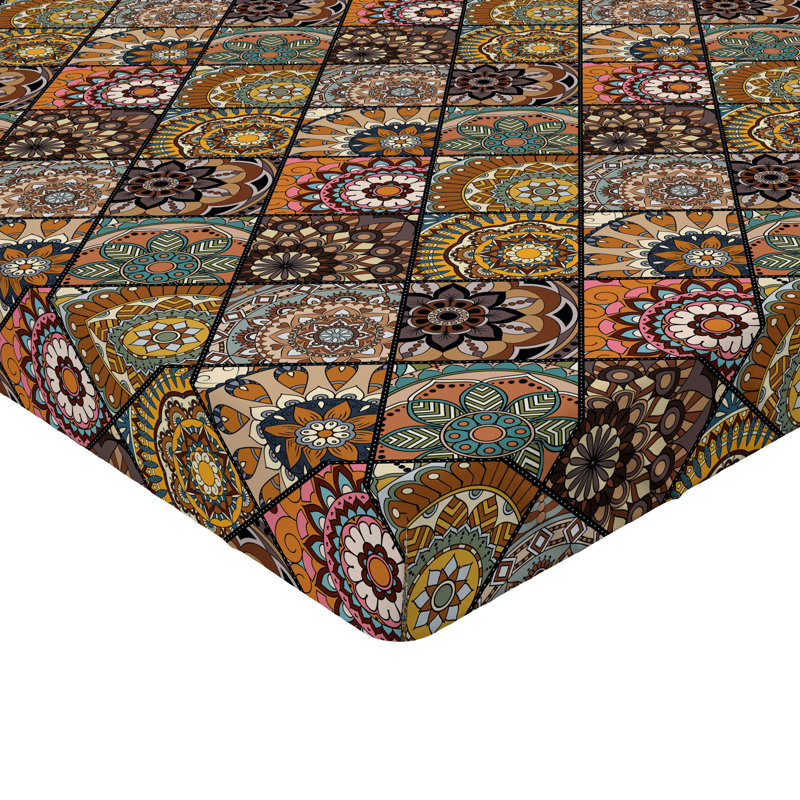 Drap-housse Ambesonne, paquet de 2, Drap-housse très grand californien, Noir / brun / bleu marocain