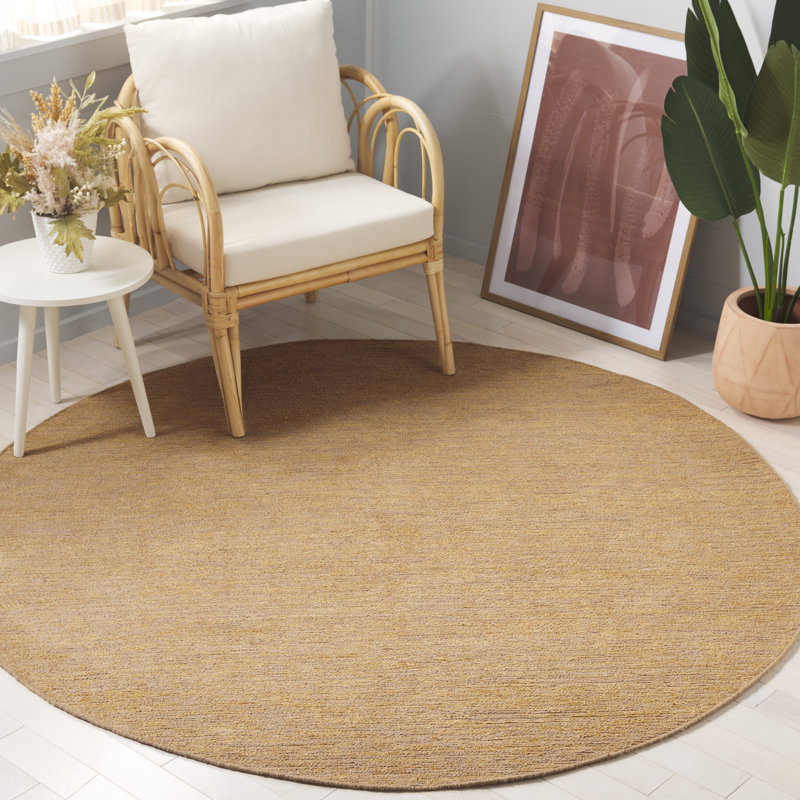 Jocelle Handtufted Recycled Cotton & Viscose Rug in Gold, Round 6'