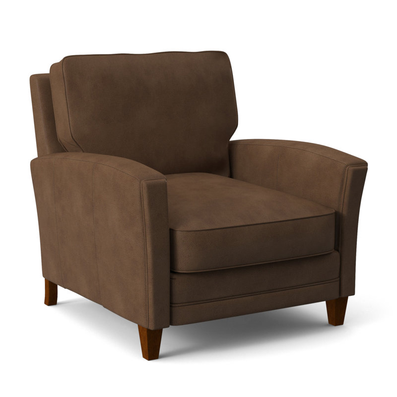 Zion Armchair, New Classiques, Aline Light Gray Stonewash Genuine Leather