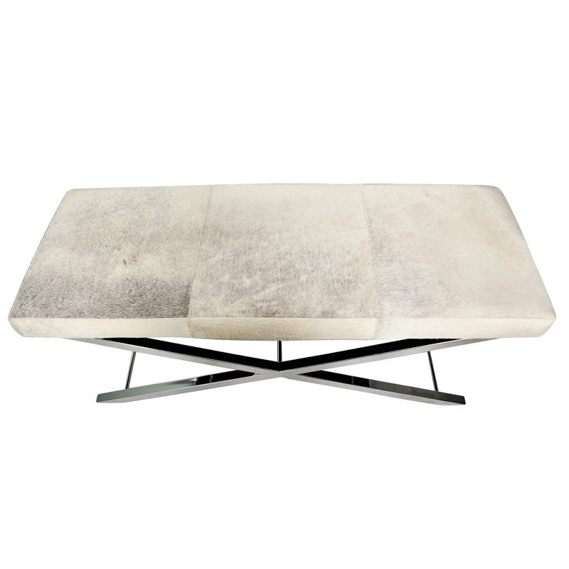 Metal Bench, Gray/Chrome