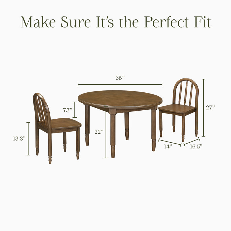 Liberty Play Table & Spindle Chairs Set, Natural Walnut