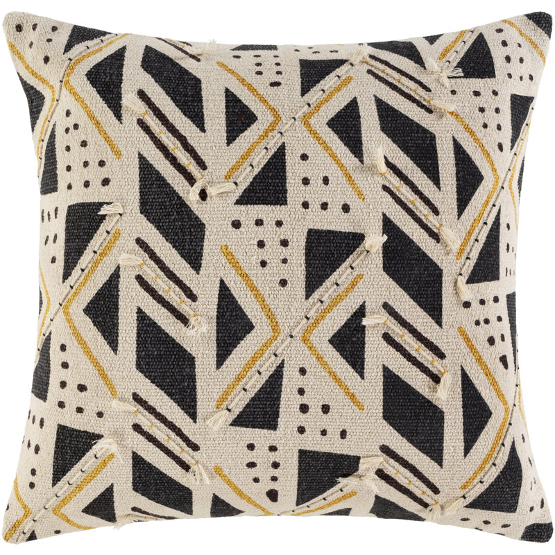 Geometric Cotton Pillow Cover, No Fill