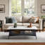 Table basse Parker avec tablette de rangement Mid-Century, noir-722442466