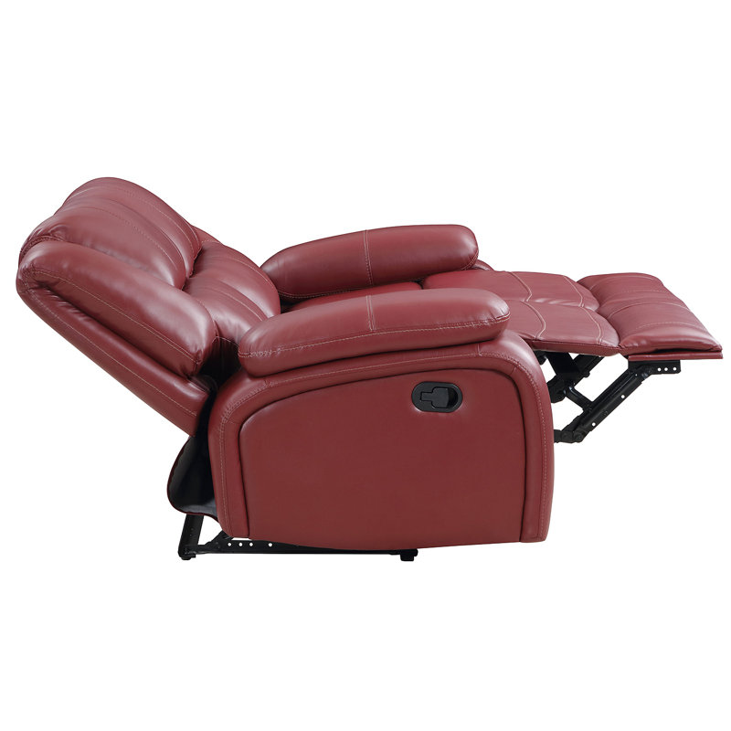 Causeuse inclinable Elodie, Rouge, Manuel - Bouton-poussoir