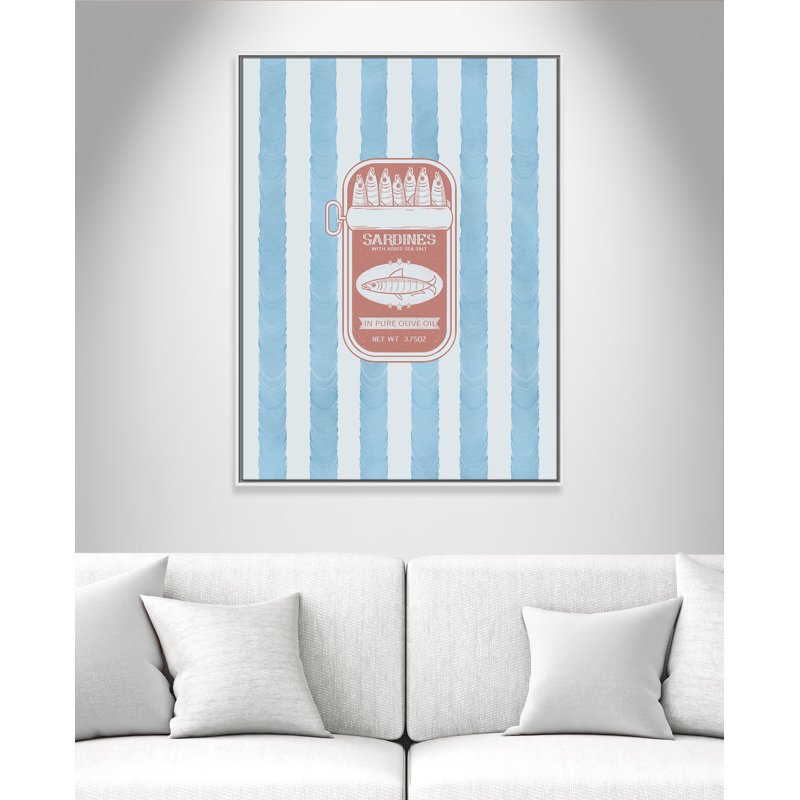 «Salty Sardines Print» par Marcus Prime, L 31,5 po x H 41,5 po, Flotteur blanc
