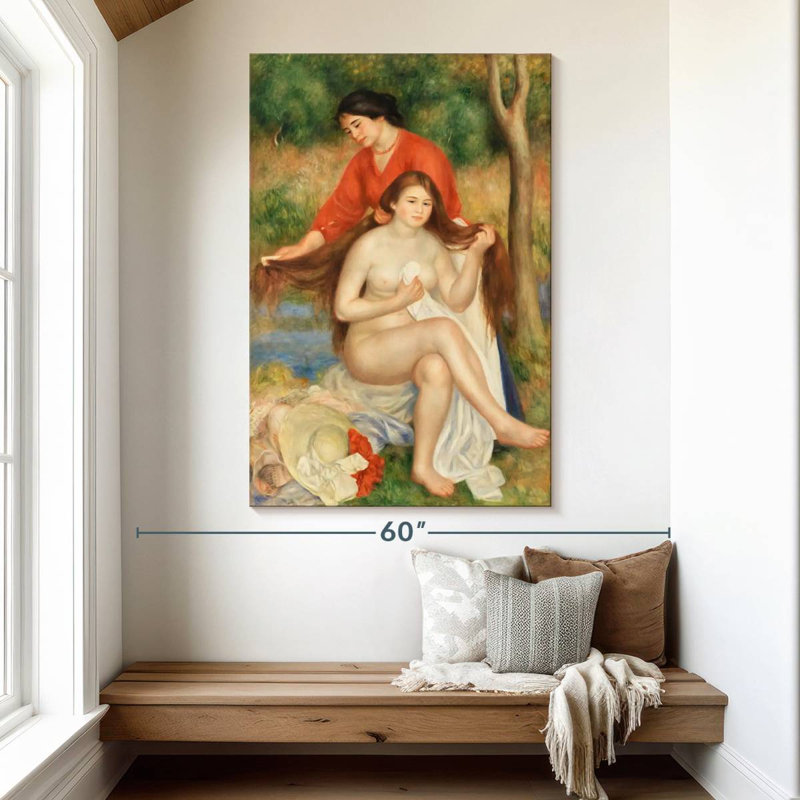 Leisha Bather And Maid, H 51 po x l 34 po